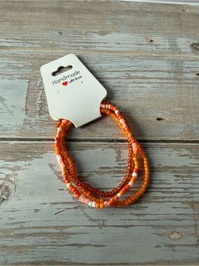 Handmade Orange Beaded Bracelets, boho bracelet, boho jewelry, summer jewelry